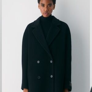 Babaton Black Double-Breasted Pea Coat